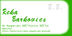 reka barkovics business card